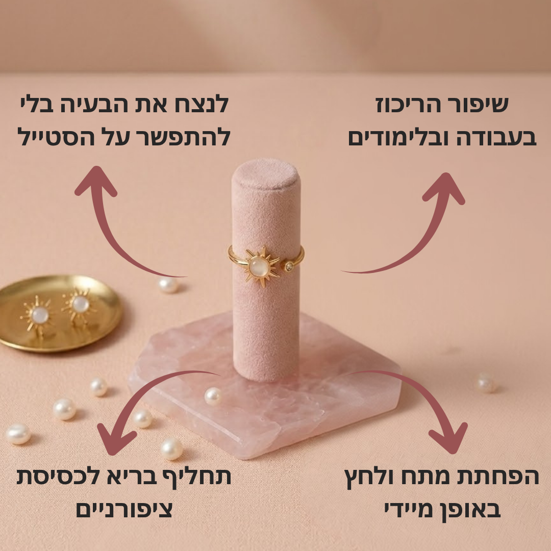 ™AuraRing - טבעת קרני אור להפסקת כסיסת ציפורניים והפחתת מתח